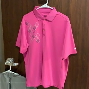 Hot Pink short sleeve 3 button up